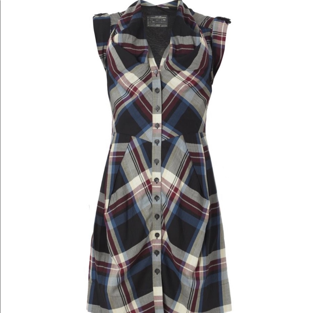Allsaints All Saints plaid ruched dress